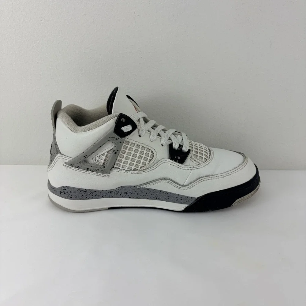 Nike Air Jordan 4 Retro White Cement Gray Kids Size 1Y IB4388-100